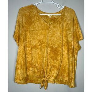 Terra & Sky tie dye yellow t shirt size 3x C26-13